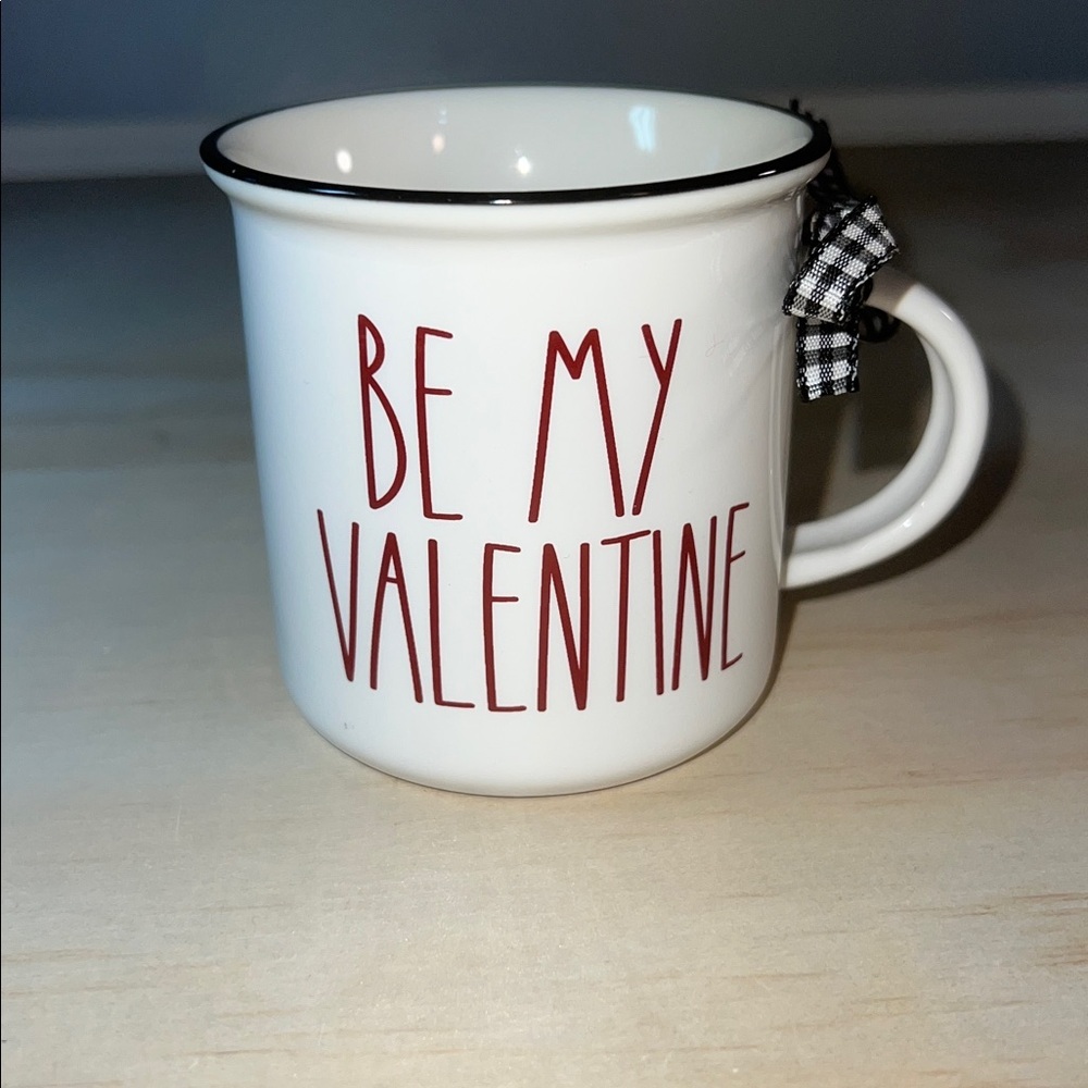 Valentine's Day Mug - White with Red Text NWOT @ 8 oz